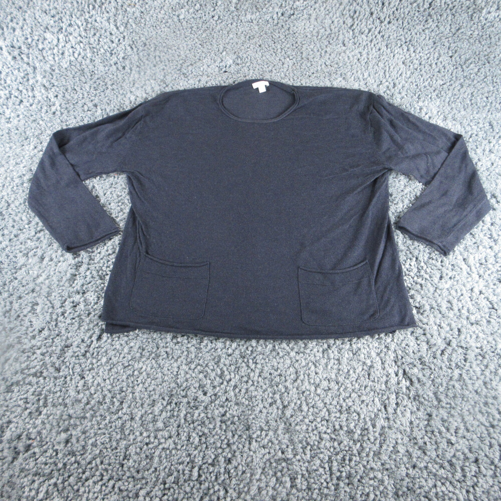 J Jill Shirt Women's Extra Large Blue Pockets Long Sleeve Knit Sweater